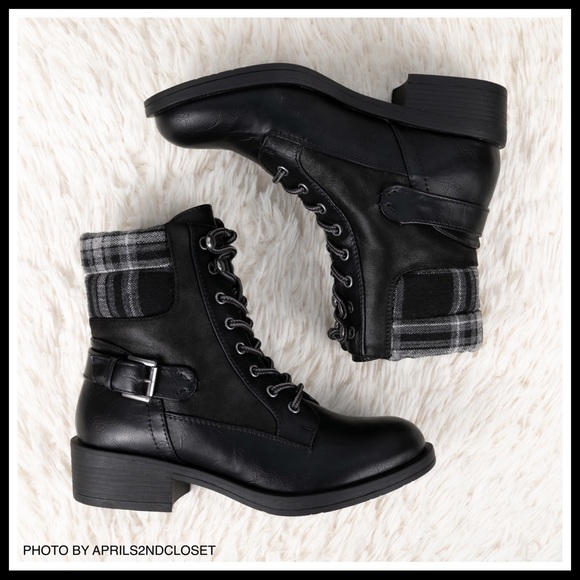 BLACK ANKLE BOOTIES LACE UP BOOTS A3C - Picture 7 of 8